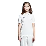 Canterbury Unisex-Poloshirt für Kinder, Cricket-Weiß, feuchtigkeitsableitendes Poloshirt