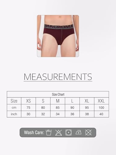 Image of Macroman Salsa Classic V-Brief for Men, (Pack of 2,L) Compact Cotton Underwear with Contour Pouch, Soft Waistband & Anti-Microbial Finish, Black Melange