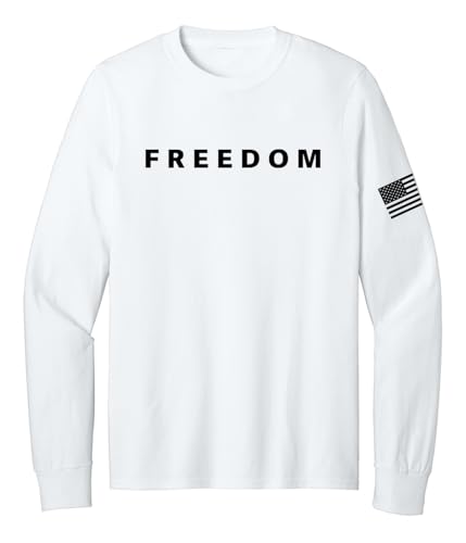 Freedom Charlie Kirk White Long Sleeve Shirt True Patriot RIP Memorial American Flag