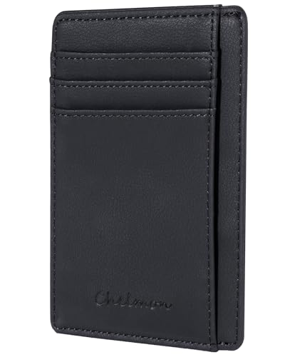 Image of Chelmon Slim Wallet for Men, Minimalist Front Pocket RFID Blocking Credit Card Holder