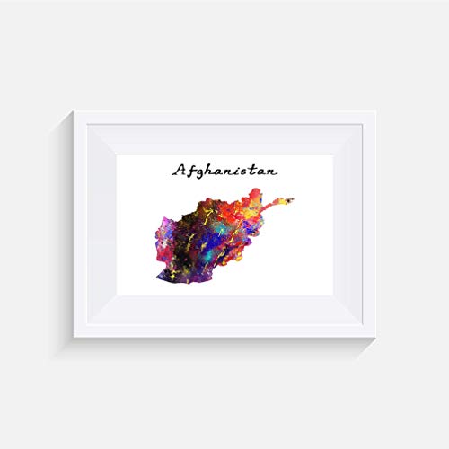 Afghanistan - Inspiriert - Drucken - Poster - Aquarell - Wandkunst- verschiedene Größen(Rahmen Nicht Inbegriffen)