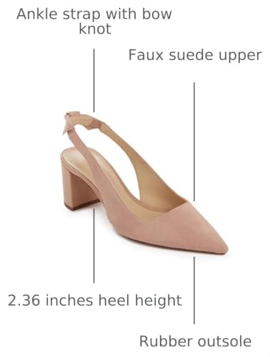 Image of Juliet Holy Womens Pumps Pointed Toe Slip on Slingback Cute Bowknot Classic Chunky Block Heels