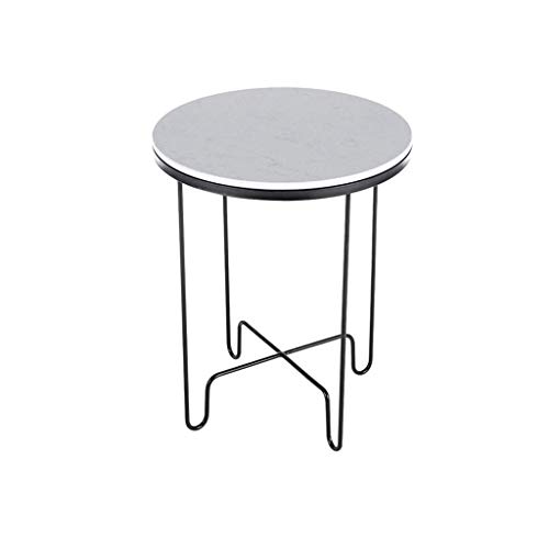 HTL Storage Table Metal Round Table Marble Pattern Waterproof Coffee T HTL Storage Table Metal Round Table Marble Pattern Waterproof Coffee T