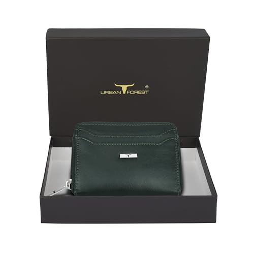 Image of URBAN FOREST Claire Aniline Green Leather Wallet for Women