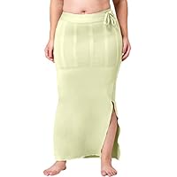 dermawear Women Blended Fabric Saree Shapewear Petticoat (Lemon, XXL)