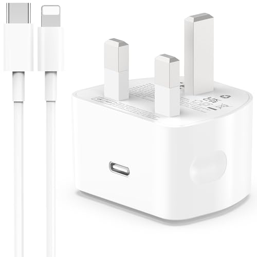 AICCOLO 20W USB C Fast Charger With 2M Cable for iPhone 14/14 Plus/14 Pro/14 Pro Max/13 12 11 X XR XS SE 2020 8 7 6 6S Mini Pad Pro USBC PD Wall Charging Plug UK Type C Power Adapter and 6FT Cord