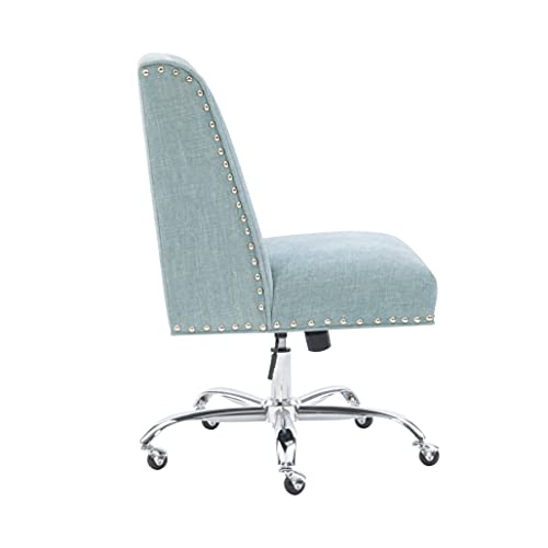 Linon Amzn0242 Clayton Aqua Office Chair, Metallic #TOP4