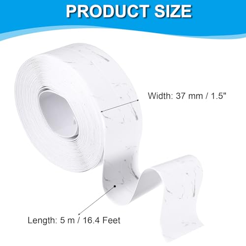Image of PATIKIL Caulk Tape 1.5 inch x 16 Ft, Self Adhesive Sealing Tape Waterproof Toilet Tub Caulk Sealant Strip Sealing Trim for Kitchen Bathroom Toilet Bathtub Sink Countertop, Light Grey