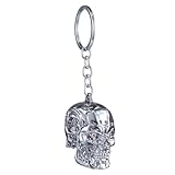 Terminator Skull Head Keychain Men Women Fashion Pendant Keyring Jewelry Car Key Accessories (A)