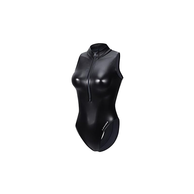 LEOHEX-Metallic-Shiny-Spandex-Leotard-Sexy-Sheer-Rave-Bodysuit-High-Neck-One-Piece-Swimsuit-Monokini-as1-alpha-m-regular-regular-Black-M LEOHEX-Metallic-Shiny-Spandex-Leotard-Sexy-Sheer-Rave-Bodysuit-High-Neck-One-Piece-Swimsuit-Monokini-as1-alpha-m-regular-regular-Black-M