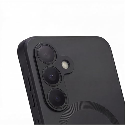 Image of amazon basics Premium Mag-Safe Case for Samsung Galaxy A17 5G | Shockproof & Anti-Scratch Cover | Soft Silicone with Wireless Charging | Camera Lens Guard - Black
