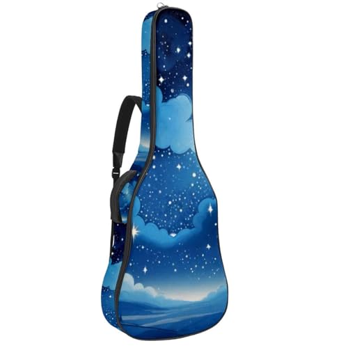 Sac pour guitare acoustique bleu ciel étoilé idéal pour cours de musique et répétitions nomades