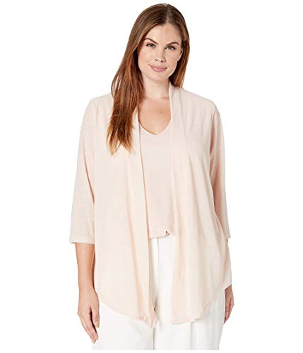 Calvin Klein Plus Plus Size Long Sleeve Textured Faux Flyaway Blush 0X (US 14W)