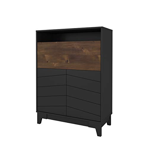 Nexera Boss Secretary Desk, Truffle & Black