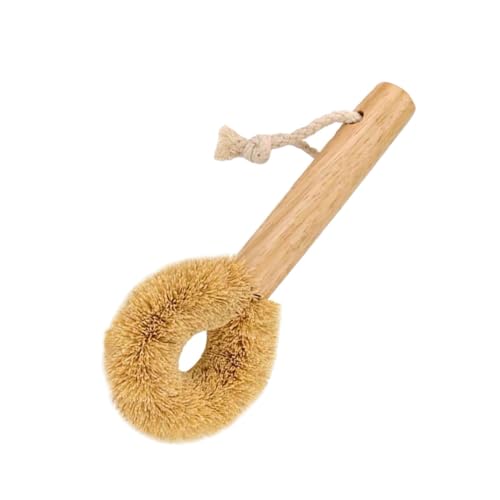 POPETPOP Brosse de Nettoyage Multifonction Pan Bol Cuisine Brosse Récurer avec Manche Bois et Poils Résistants pour Vaisselle