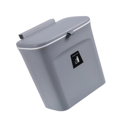 Papelera para gabinete de cocina Alipis con tapa corrediza gris oscuro
