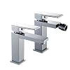 Auralum Einhebel-Waschtischarmatur + Bidetarmatur Set, Waschbecken Badarmatur Mischbatterie für Badezimmer