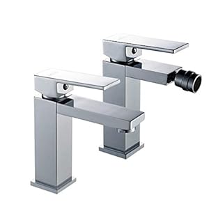 Auralum Einhebel-Waschtischarmatur + Bidetarmatur Set, Waschbecken Badarmatur Mischbatterie für Badezimmer