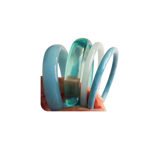 F ME Acrylic Bangles Bracelets for Women Irregular Acrylic Resin Chunky Bracelets Geometric Fashions Thick Statement bangle Set