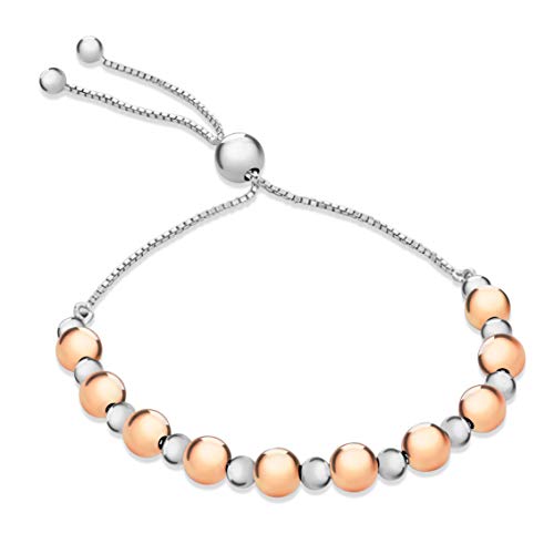 Bracelet en argent sterling pour femme maillons fins et fermoir coulissant