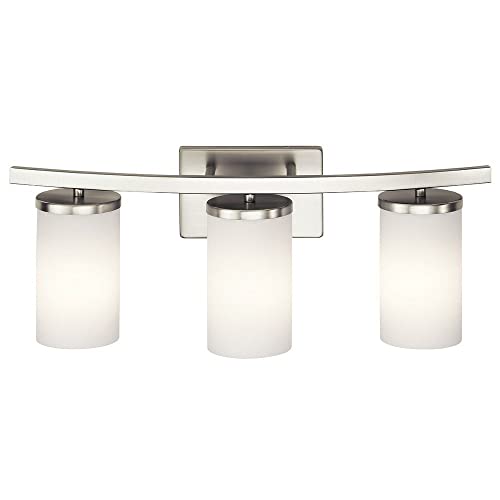 Image of KICHLER Crosby 23 inch 3 Light Vanity Light Satin Etched Cased Opal Olde Bronze,White