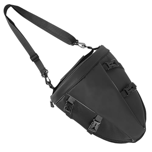 Alforja trasera para motocicleta multifuncional impermeable, bolsa de asiento con correas y base antideslizante, capacidad 10 L, color negro