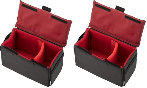 ハクバ HAKUBA インナーソフトボックス02 200 ブラック 【2個セット】 インナーバッグ カメラバッグ ガジェットケース 中仕切り付 取り外し可能なふた付き