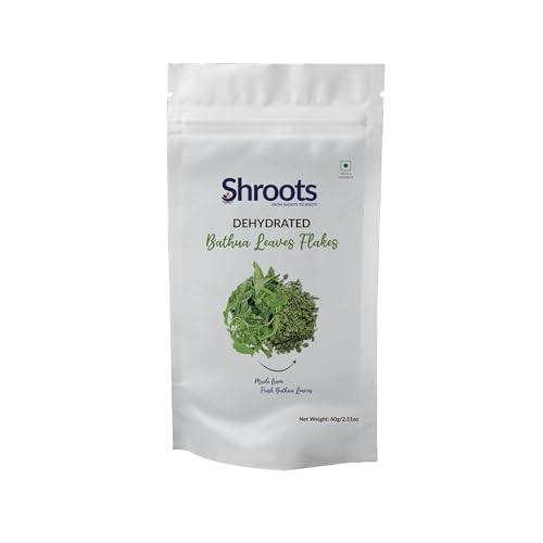 SHROOTS Dehydrated Bathua Leaves Air Dried Shredded Vegetable Gluten Free