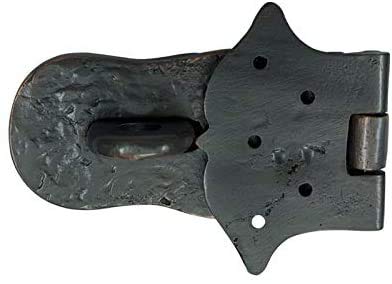 Image of Adonai Hardware inchParan inch Heavy Duty Cast Iron Safety Locking Hasp and Staple (6 inch x 2 Pack, Oil Rubbed Bronze) for Vintage Pirates Treasure Chest, Trunks, Wooden Jewelry Box, Cases, Furniture and Sheds