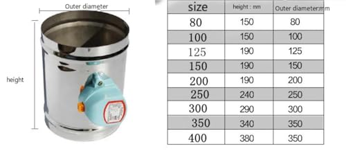 Vanne motorisée ventilation 100mm clapet électrique inox 220V pour conduit d'extraction - 4