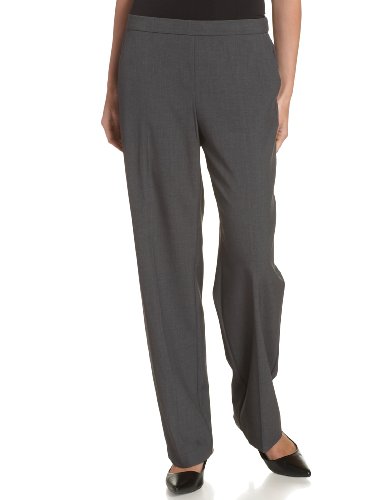 Briggs New York Women's Petite All Around Comfort Pant, Heather Grey, 12P SHORT