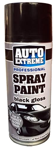 400ml Black Gloss Spray Paint, Automotive Paint Sprayer, Multipurpose Exterior Black Spray Paint Matt, Interior Metal Spray Paint, for Cars, Bikes,Vans, Metal, Wood