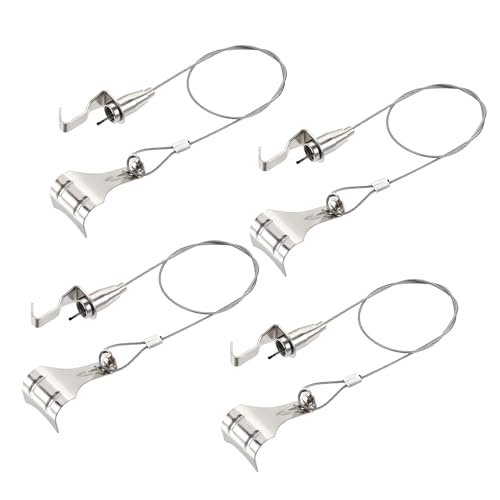 Image of uxcell Picture Hanging Wire Kit, 4Set 0.5M Hanging Wire with Large S-Hook for Home Picture Art Gallery Picture Display Kit, Load 66 Lbs