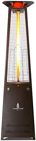 Lavalite A-LINE 8 ft Commercial Propane Patio Heater, 56000 BTU Flame Tower Heater, 304 Grade Stainless Steel Build, Borosilicate Glass Tube, Triple Protection System, Heritage Bronze