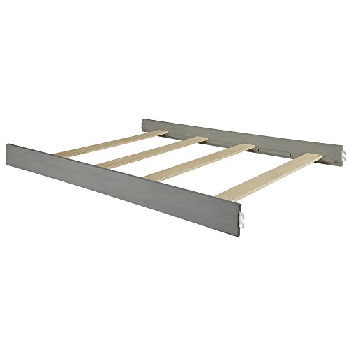 Image of Evolur Universal Convertible Crib Wooden Full Size Bed Rail, Storm Grey