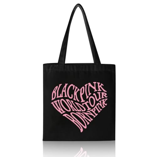 DEFGNOP Blackpink Tote Bag, Blackpink Merch, Bolso de Lona para Mujer Bolso de Hombro...