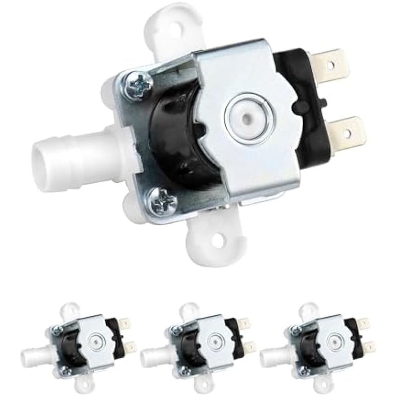 QWORK Discount Parts Direct 12V Electric Solenoid Valve - Normally Closed, 1/2 Barb Connection, 4 Pack for Washing Machines, Water Dispensers & Irrigation Systems, Durable Plastic & Brass 상세이미지 7