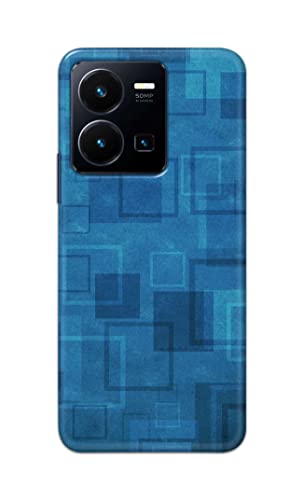 Image of Printed Hard Back Cover Case for Vivo Y35 4G Back Cover (Plain Azure Blue) -702