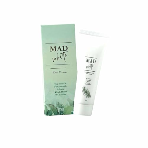 MAD WHITE Underarm Deo Cream with Tea Tree Oil & Niacinamide, 30g - Alcohol-Free, Paraben-Free, and Cruelty-Free Formula