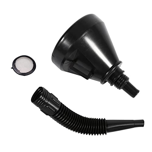 Meigoss Trichter Benzin, Einfülltrichter Schwarz, Trichter mit Schlauch Plastik für Autos, Motorräder Cover
