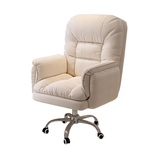 Silla de Oficina ergonómica con Giro de 360°, reclinable, Altura Ajustable y Respaldo Acolchado, Ideal para el hogar y Juegos (sin reposapiés)