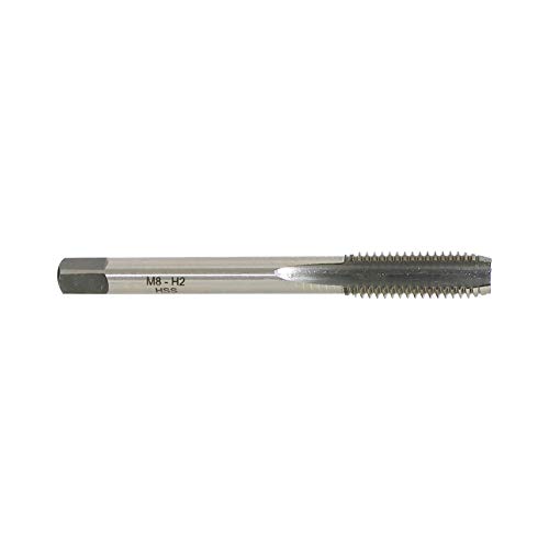 Metric Machine Tap M8 X 1.25Mm Pitch Thread Pitch 3 Flutes, High Speed Steel Thread Forming Tap, Uncoated (Bright) Finish, Round Shank With Square End, Plug Chamfer, Hss Screw Plug Tap #TOP2