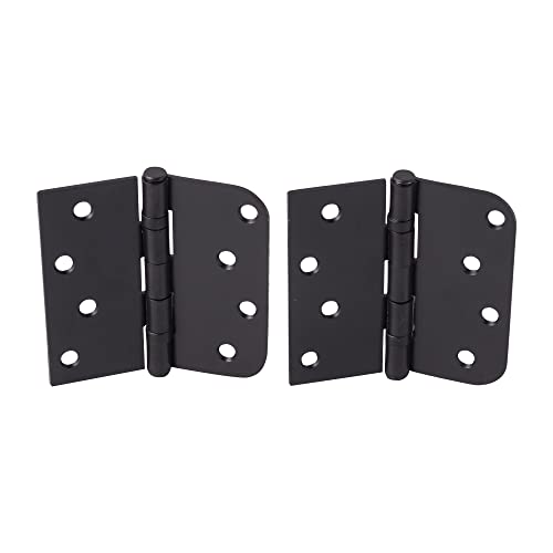 Hinge Outlet Residential Ball Bearing Hinges, 4 Inch With 5/8 Inch Square Corner, Black, 2 Pack #TOP4