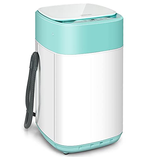 COSTWAY Portable Washing Machine, Built-in Drain Pump, 8Lbs Capacity, Full-Automatic washer with 6 Programs, Child Lock, Compact Laundry Washer for RV, Dorm, Apartment, Pink