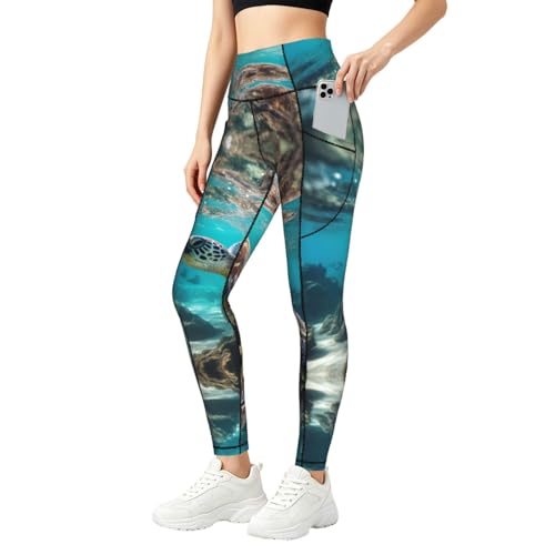 Legging de natation femme avec poches vêtement de fitness doux gym