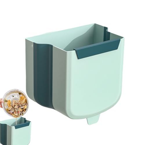 Bkljkf Cubo de basura de cocina, cubo de basura plegable para montaje en pared, cubo de basura de cocina, cesta de basura de cocina, reutilizable para interiores, para restos de alimentos, papel