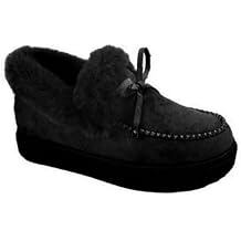 SACFOF Womens Winter Flat Boots Warm Durable Shoes Fur Lining Ankle Snow Boots Loafer Flats Platform Thick Plush Shoes