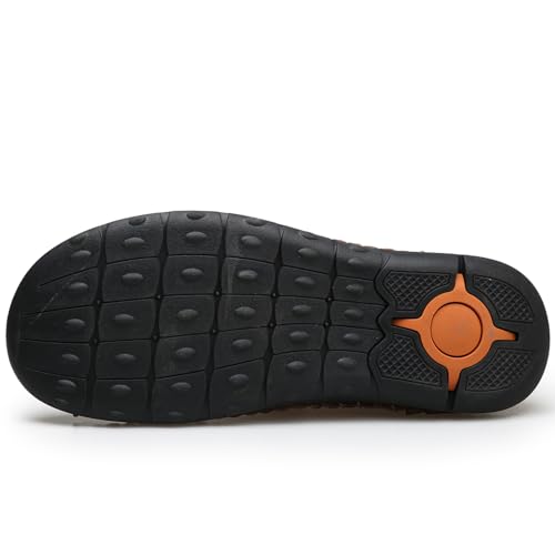 Men's Leather Loafers Slip-On Driving Penny Loafers Classic Moccasins Handstitched Zipper Design Comfort Casual Walking Shoes3