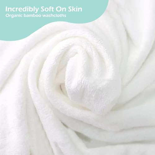Image of Dolwis Cotton Baby Washcloths Bath Towels: 6 Pack Soft Baby Wash Cloths Face Towel Hand Towel Bath Towel for Newborn Kids, Small, White
