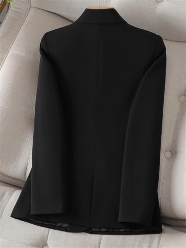 Women's Black Blazer Long Sleeve Single Breasted Office Jacket Business Workwear Formal Coat4